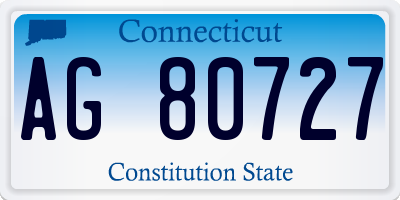 CT license plate AG80727