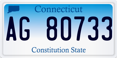 CT license plate AG80733