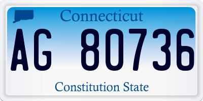 CT license plate AG80736