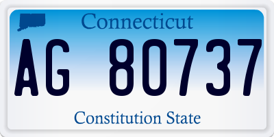 CT license plate AG80737