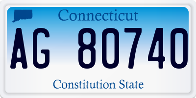 CT license plate AG80740