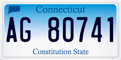 CT license plate AG80741