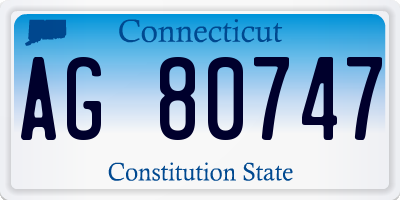 CT license plate AG80747