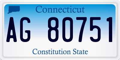 CT license plate AG80751