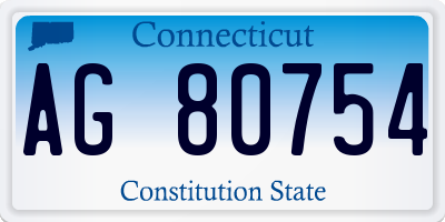 CT license plate AG80754