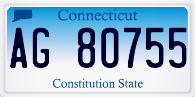 CT license plate AG80755