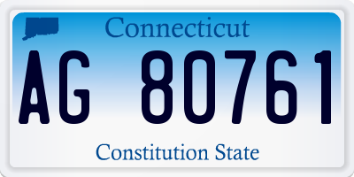 CT license plate AG80761