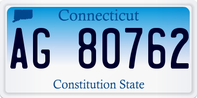 CT license plate AG80762