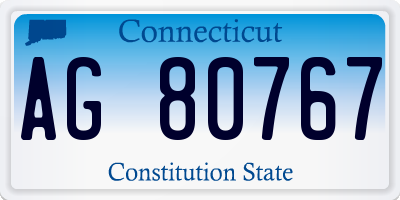 CT license plate AG80767