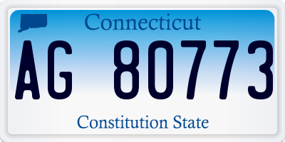 CT license plate AG80773