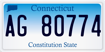 CT license plate AG80774