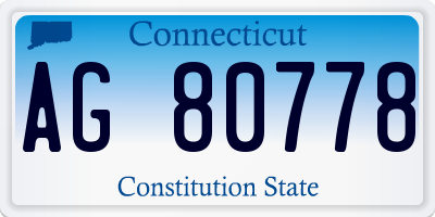 CT license plate AG80778