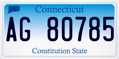 CT license plate AG80785