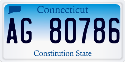 CT license plate AG80786