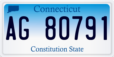 CT license plate AG80791