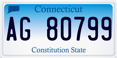 CT license plate AG80799