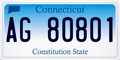 CT license plate AG80801