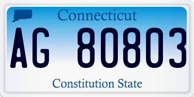 CT license plate AG80803
