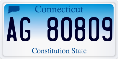 CT license plate AG80809
