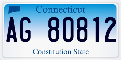 CT license plate AG80812
