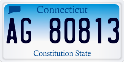 CT license plate AG80813