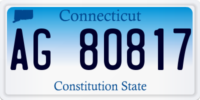 CT license plate AG80817