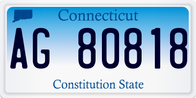 CT license plate AG80818