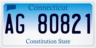 CT license plate AG80821