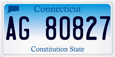 CT license plate AG80827