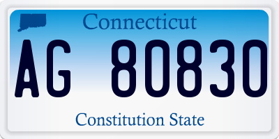 CT license plate AG80830