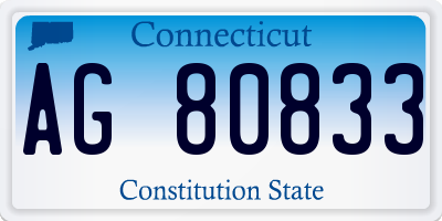 CT license plate AG80833