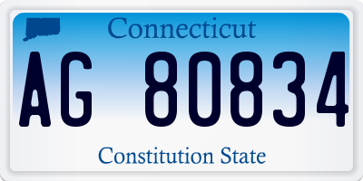 CT license plate AG80834
