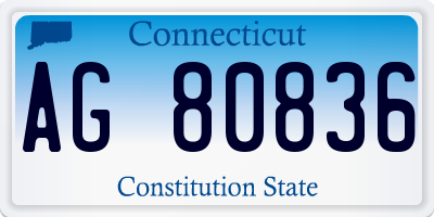 CT license plate AG80836