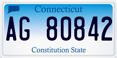 CT license plate AG80842