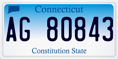 CT license plate AG80843