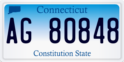 CT license plate AG80848