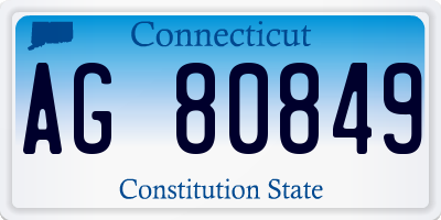 CT license plate AG80849