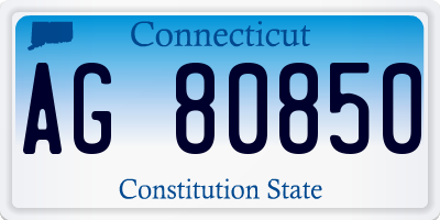 CT license plate AG80850