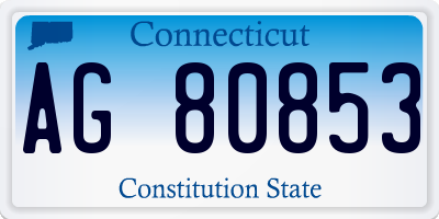 CT license plate AG80853