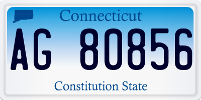 CT license plate AG80856