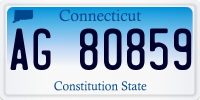 CT license plate AG80859
