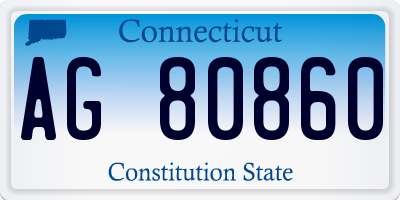 CT license plate AG80860