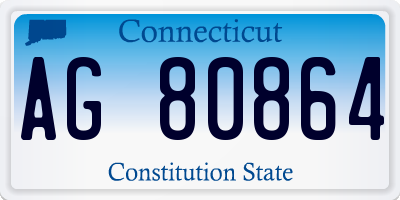 CT license plate AG80864