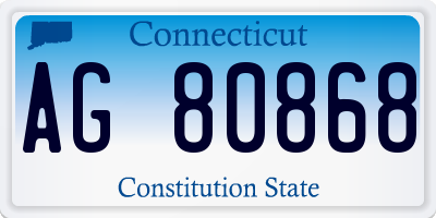 CT license plate AG80868