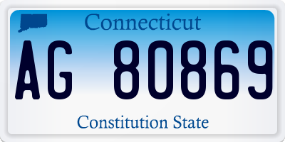 CT license plate AG80869