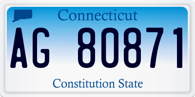 CT license plate AG80871