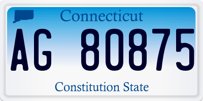 CT license plate AG80875