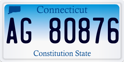 CT license plate AG80876