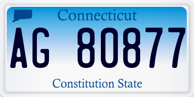 CT license plate AG80877
