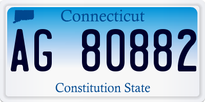 CT license plate AG80882